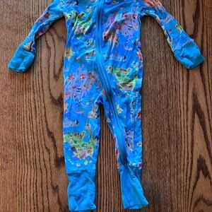 Blue Kids One Piece with World Map Design